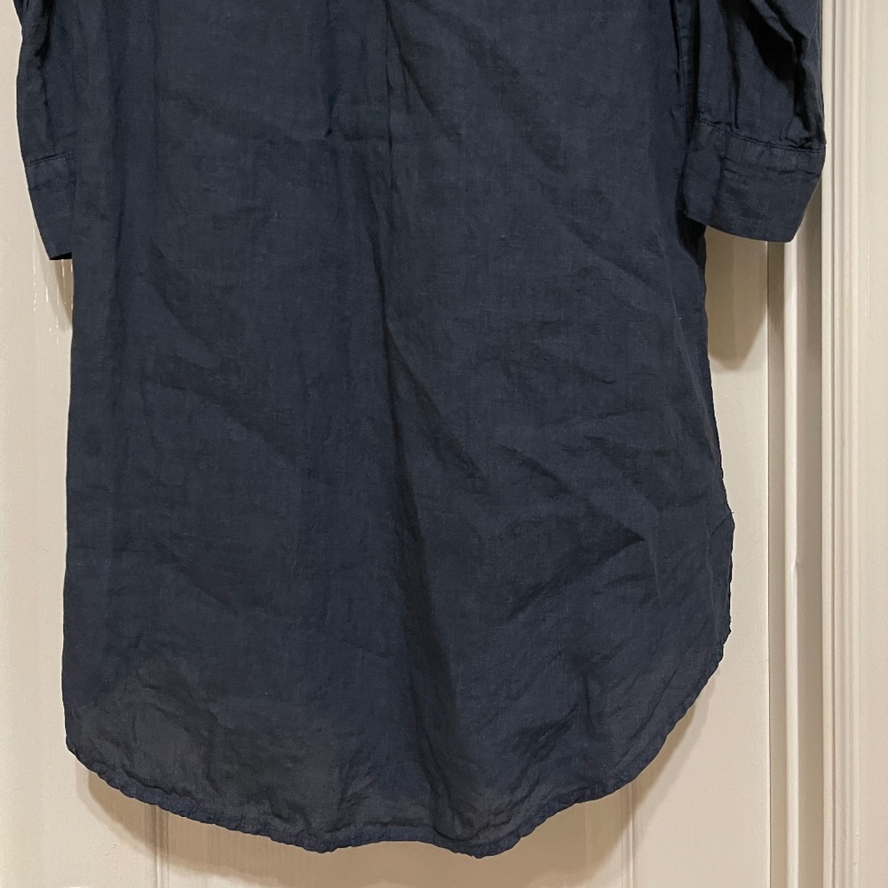 Lungo L'arno 100% Linen Dress Shift Navy - Picture 8 of 9
